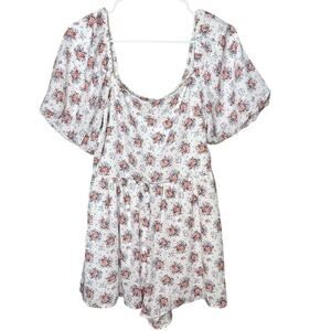 NWOT Altar'd State Floral Lightweight Bubble Short Sleeve Romper Size XL